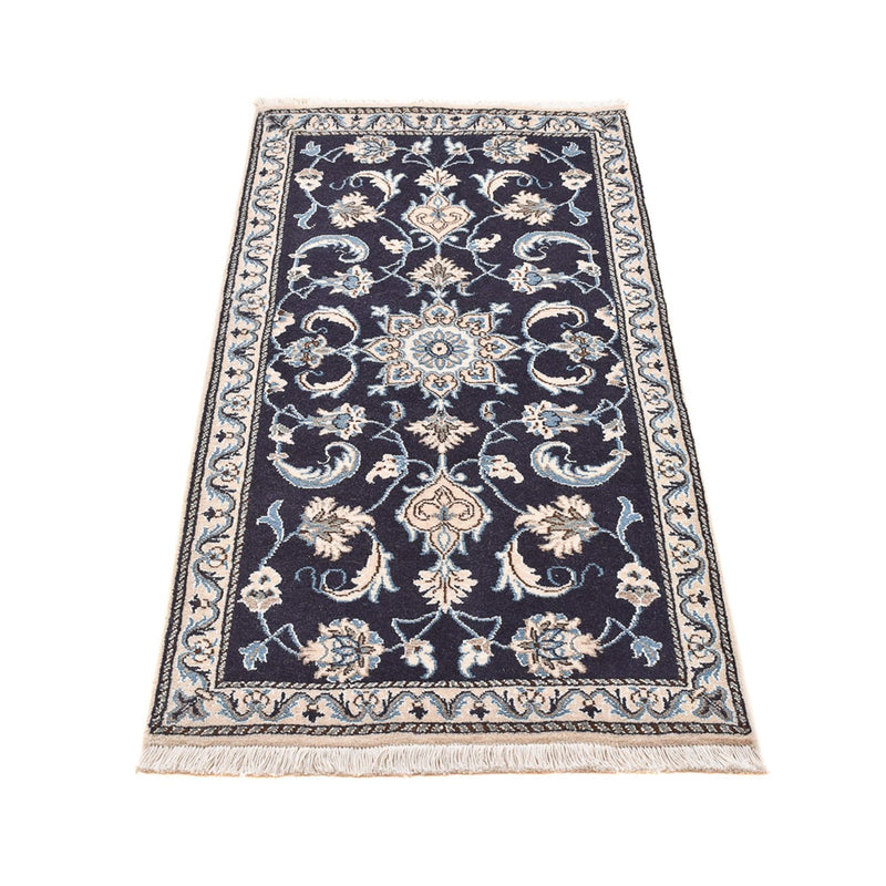 Alfombra persa - Nain - 139 x 68 cm - azul oscuro