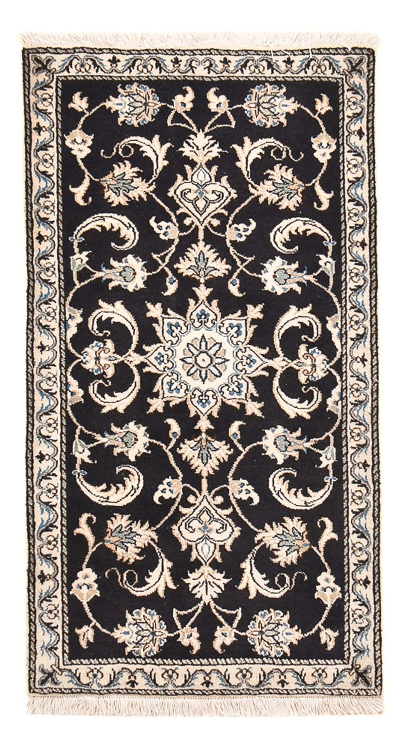 Alfombra persa - Nain - 136 x 70 cm - azul oscuro