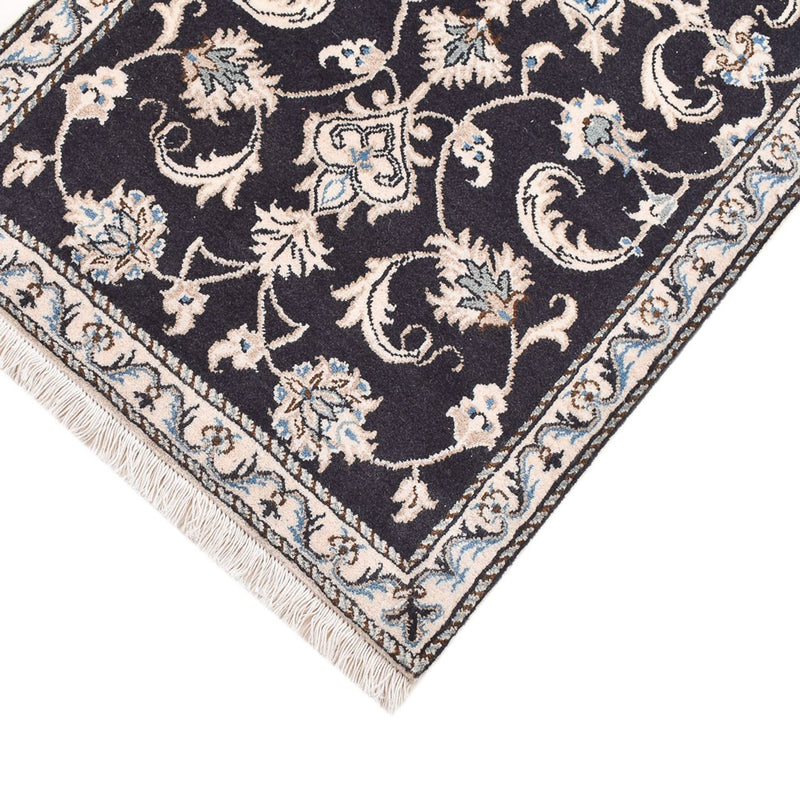 Alfombra persa - Nain - 136 x 70 cm - azul oscuro