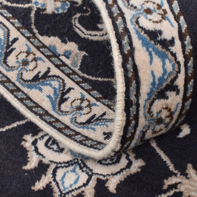 Alfombra persa - Nain - 136 x 70 cm - azul oscuro