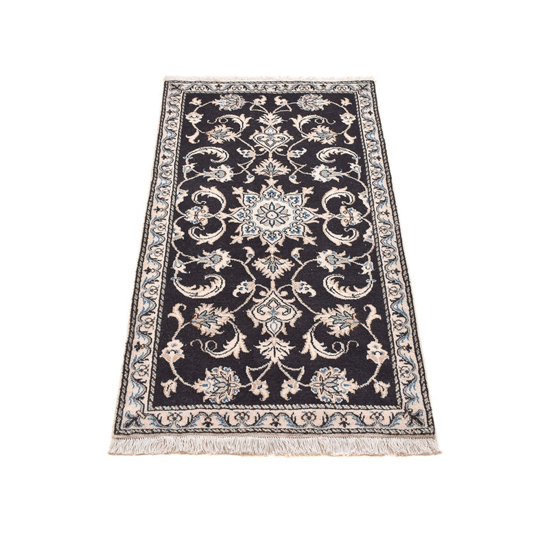 Alfombra persa - Nain - 136 x 70 cm - azul oscuro