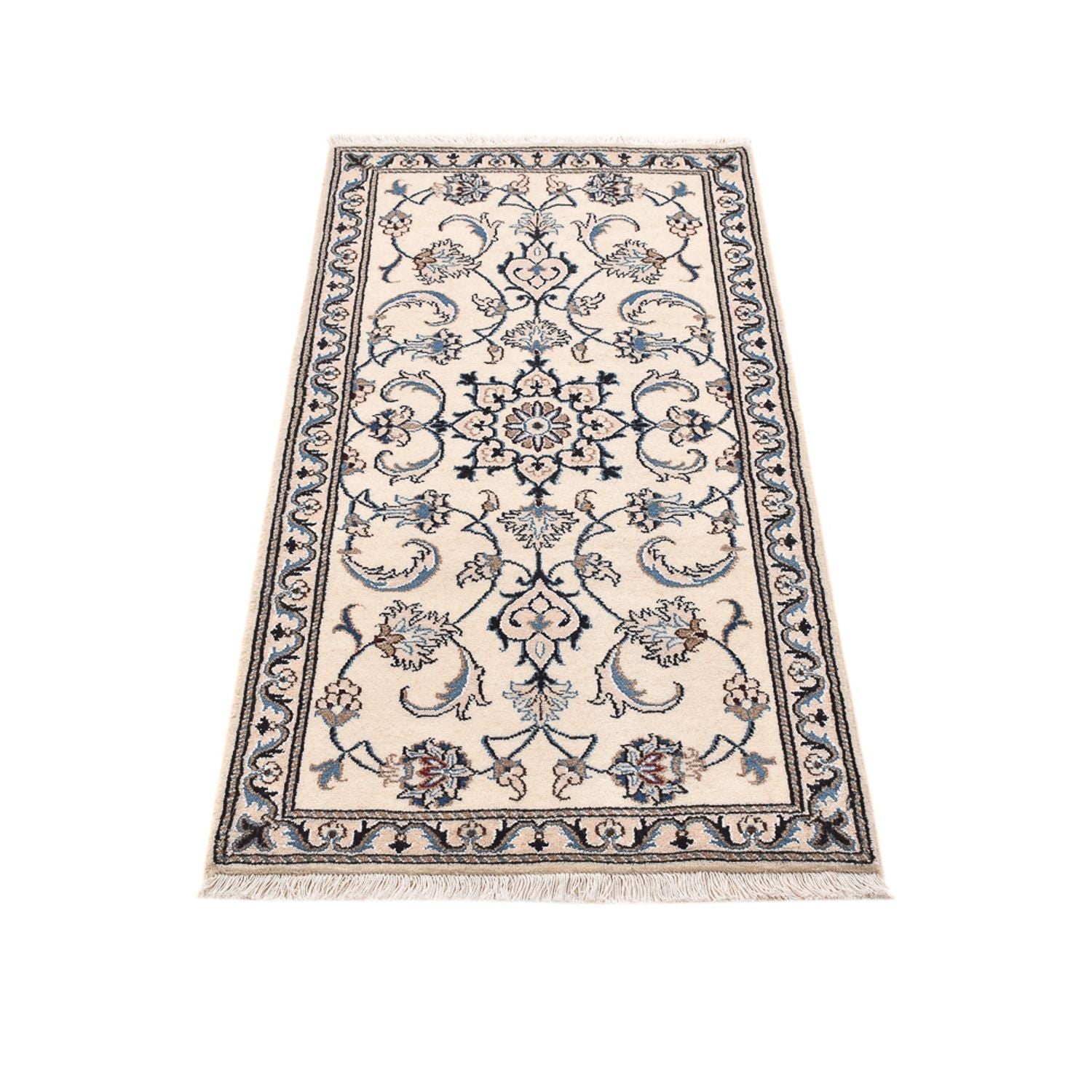 Alfombra persa - Nain - 143 x 70 cm - azul claro