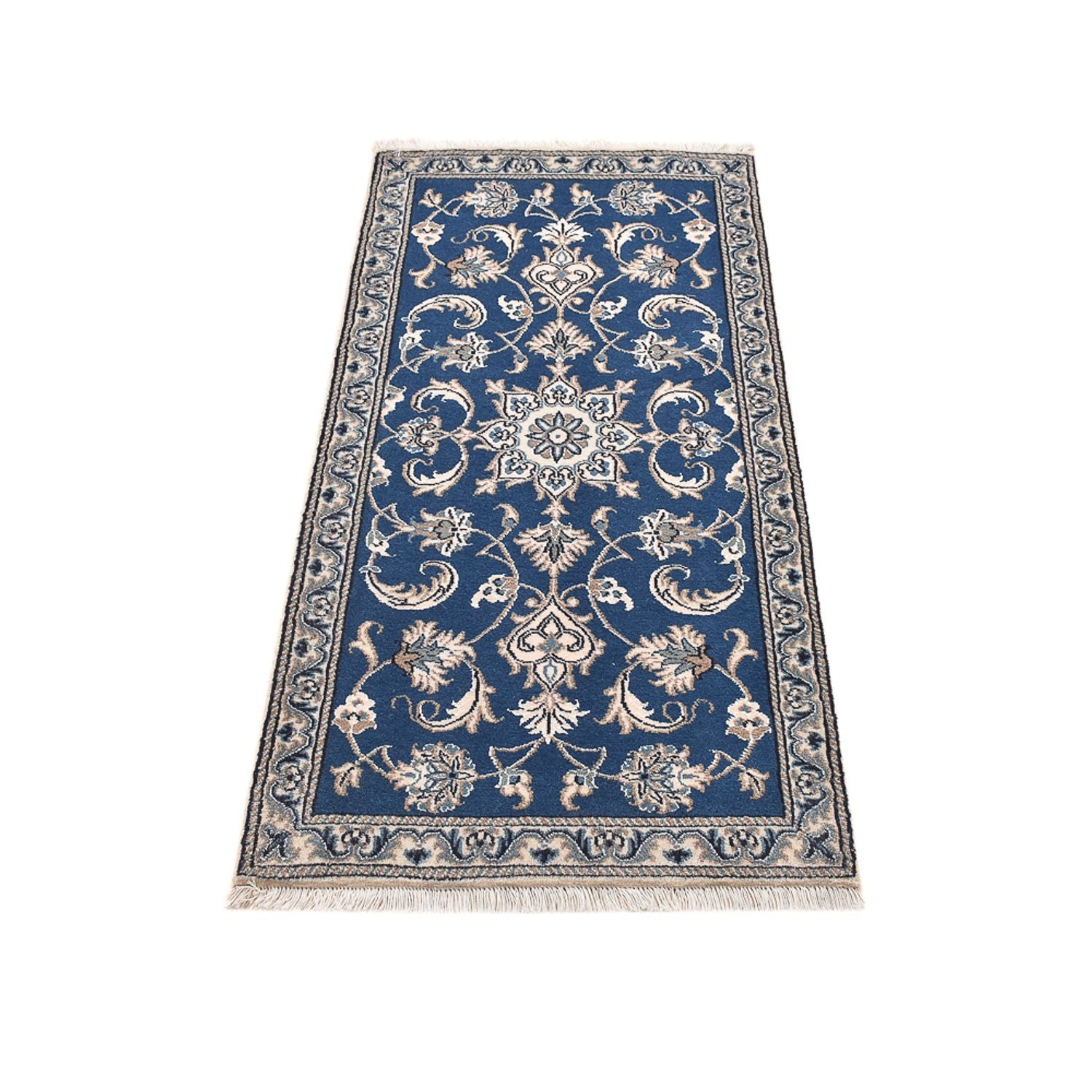 Alfombra persa - Nain - 140 x 68 cm - azul