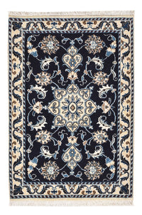 Alfombra persa - Nain - 90 x 60 cm - azul oscuro