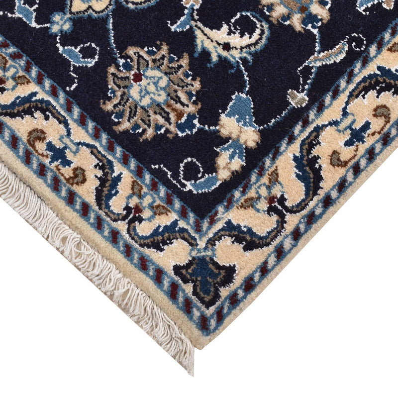 Alfombra persa - Nain - 90 x 60 cm - azul oscuro