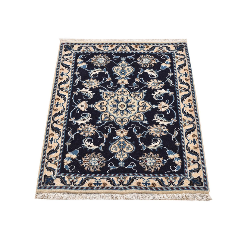 Alfombra persa - Nain - 90 x 60 cm - azul oscuro