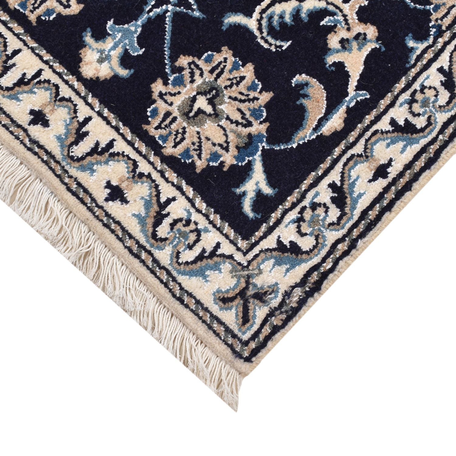 Alfombra persa - Nain - 90 x 55 cm - azul oscuro
