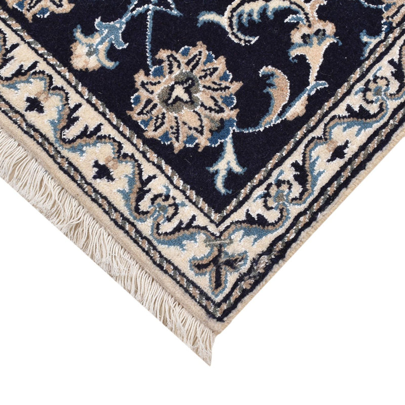 Alfombra persa - Nain - 90 x 55 cm - azul oscuro