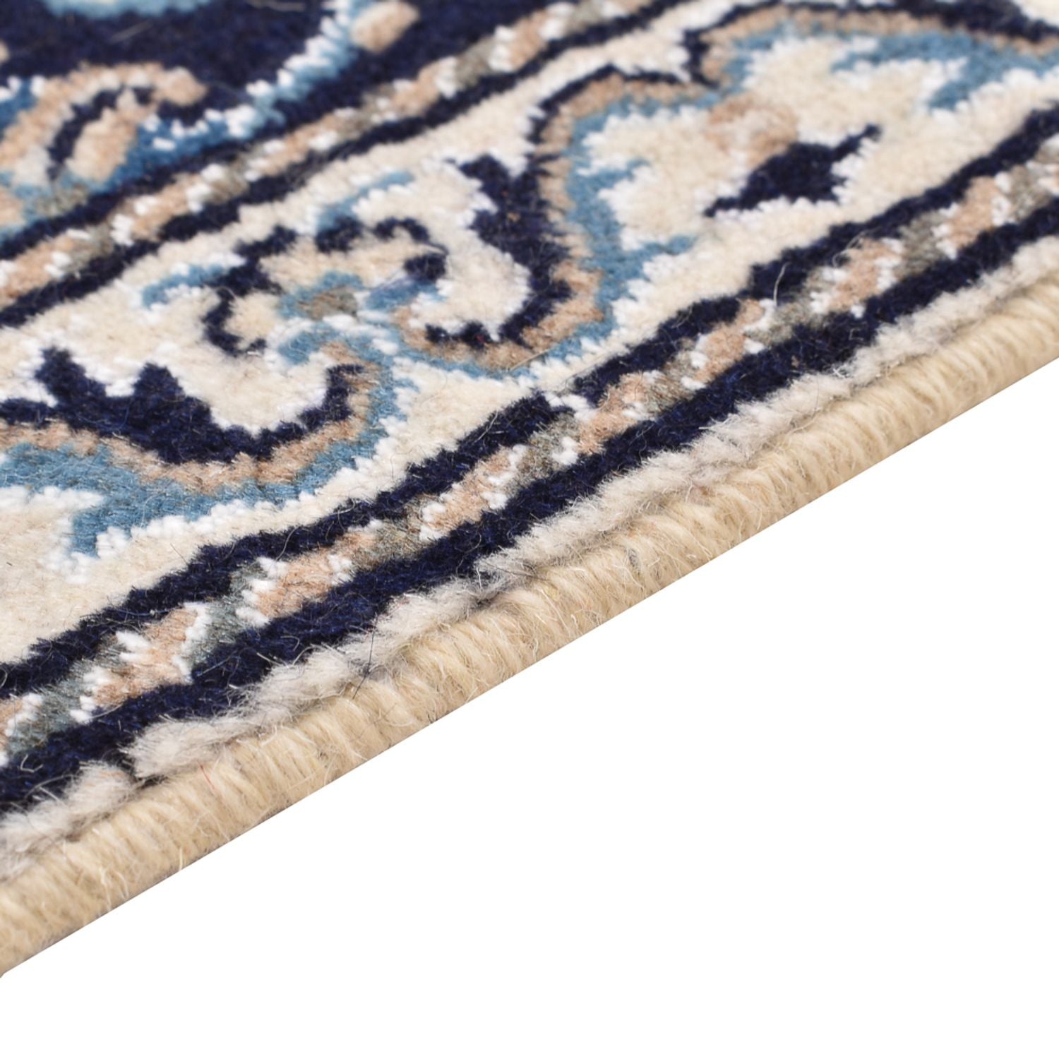 Alfombra persa - Nain - 90 x 55 cm - azul oscuro