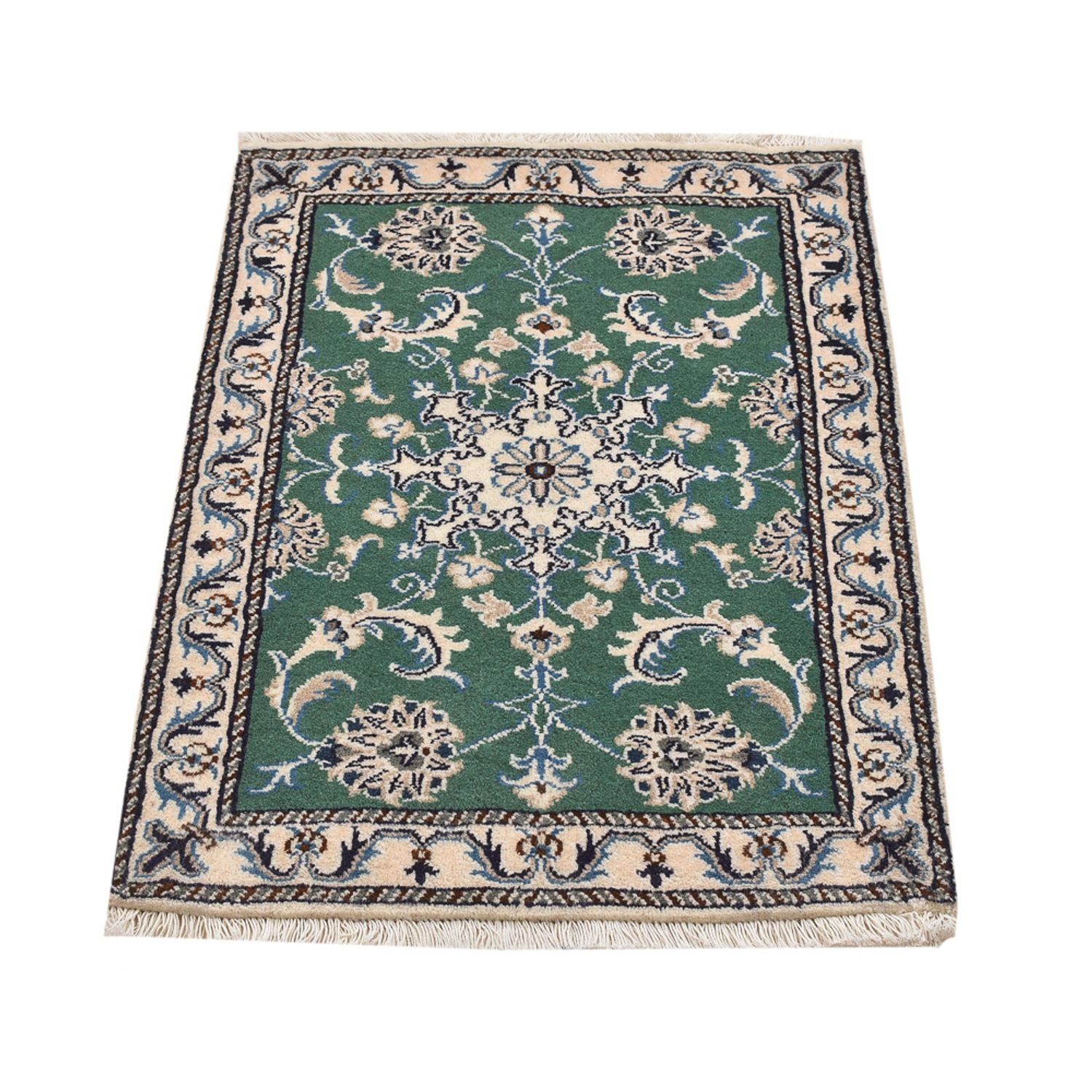 Alfombra persa - Nain - 87 x 60 cm - verde