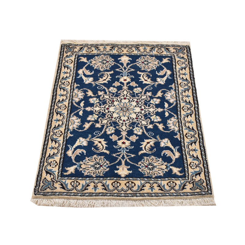 Alfombra persa - Nain - 88 x 60 cm - azul