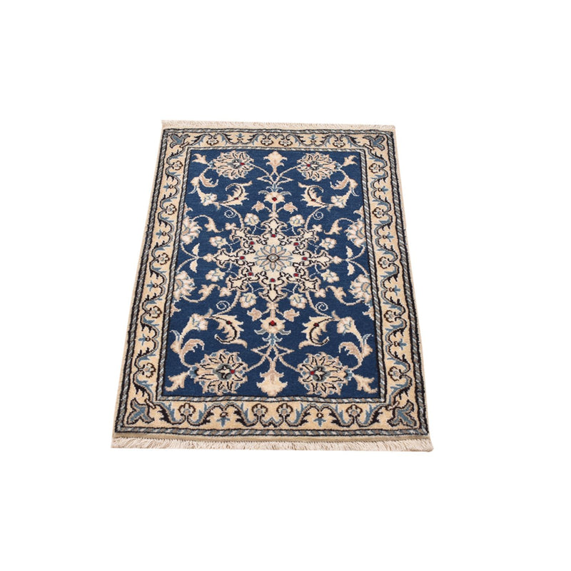 Alfombra persa - Nain - 90 x 56 cm - azul
