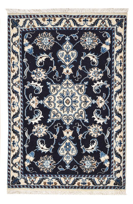Alfombra persa - Nain - 90 x 62 cm - azul oscuro