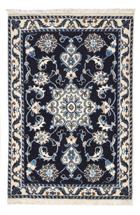 Alfombra persa - Nain - 90 x 62 cm - azul oscuro