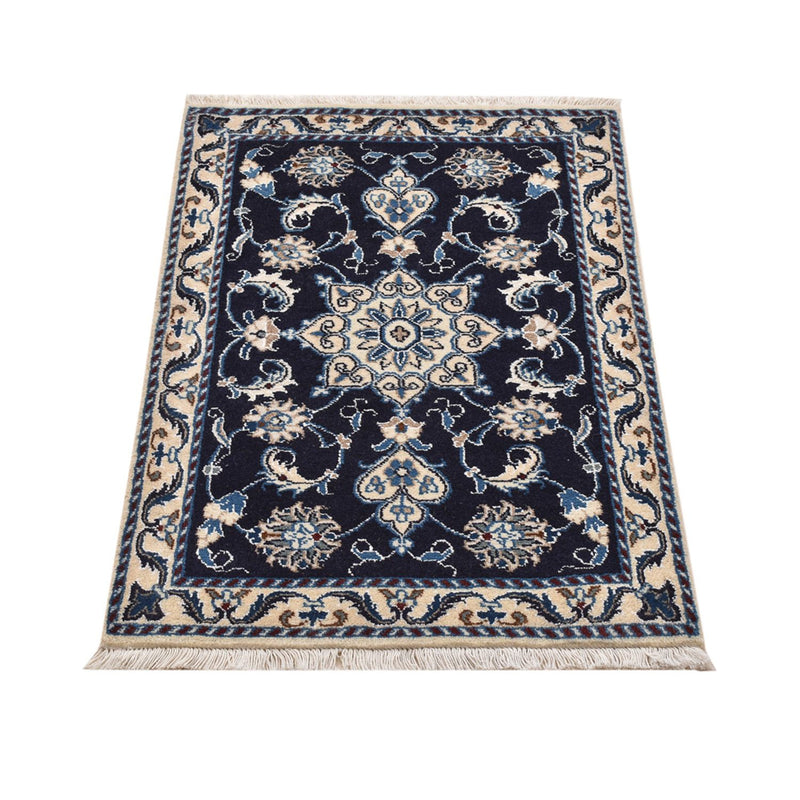 Alfombra persa - Nain - 90 x 62 cm - azul oscuro