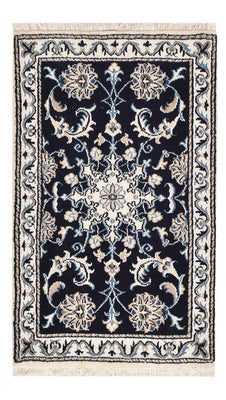 Alfombra persa - Nain - 90 x 57 cm - azul oscuro