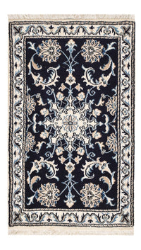 Alfombra persa - Nain - 90 x 57 cm - azul oscuro
