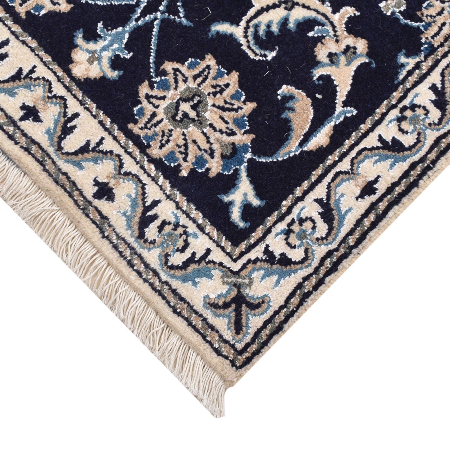 Alfombra persa - Nain - 90 x 57 cm - azul oscuro