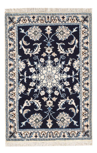 Alfombra persa - Nain - 89 x 57 cm - azul oscuro