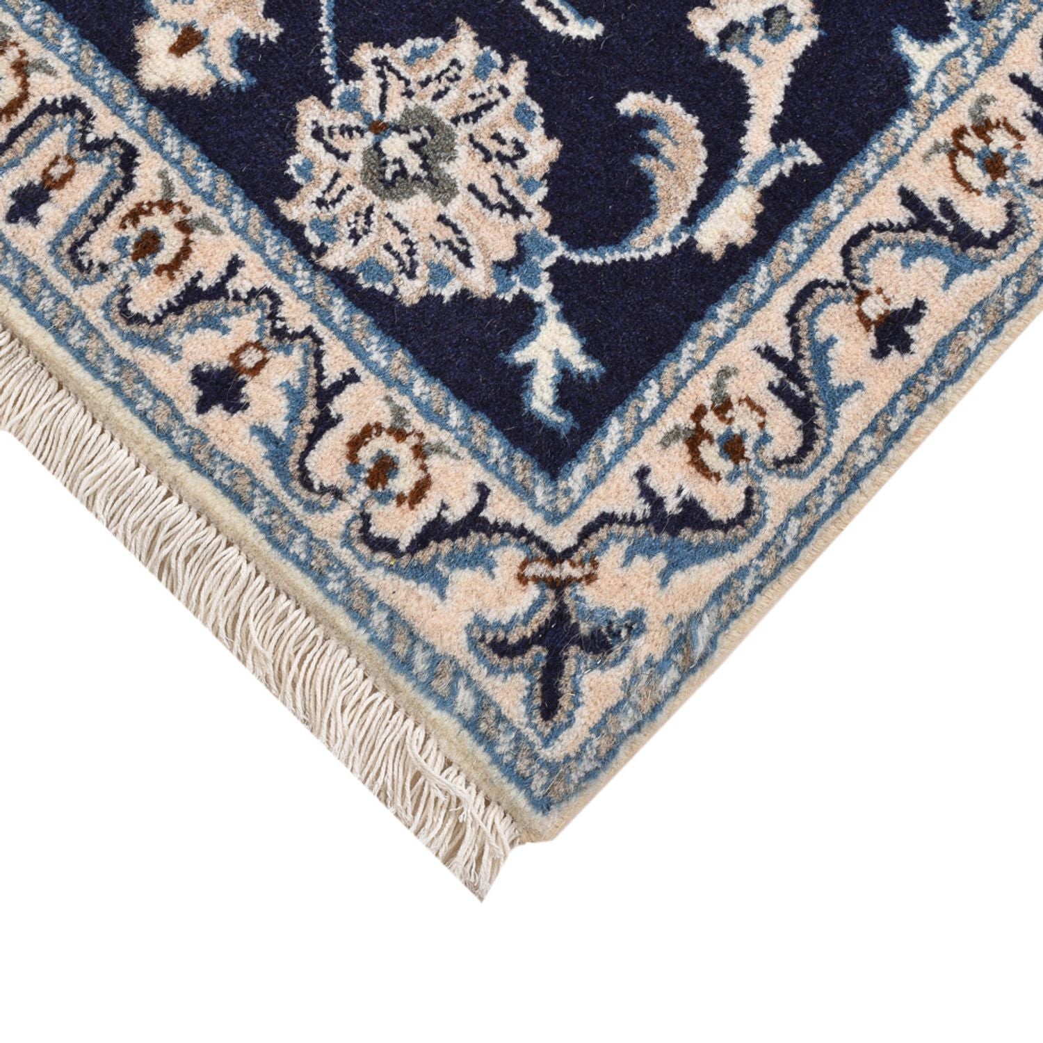 Alfombra persa - Nain - 89 x 57 cm - azul oscuro