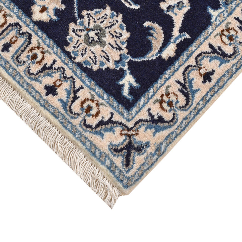 Alfombra persa - Nain - 89 x 57 cm - azul oscuro