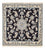 Alfombra de pasillo Alfombra persa - Nain - 100 x 93 cm - azul oscuro