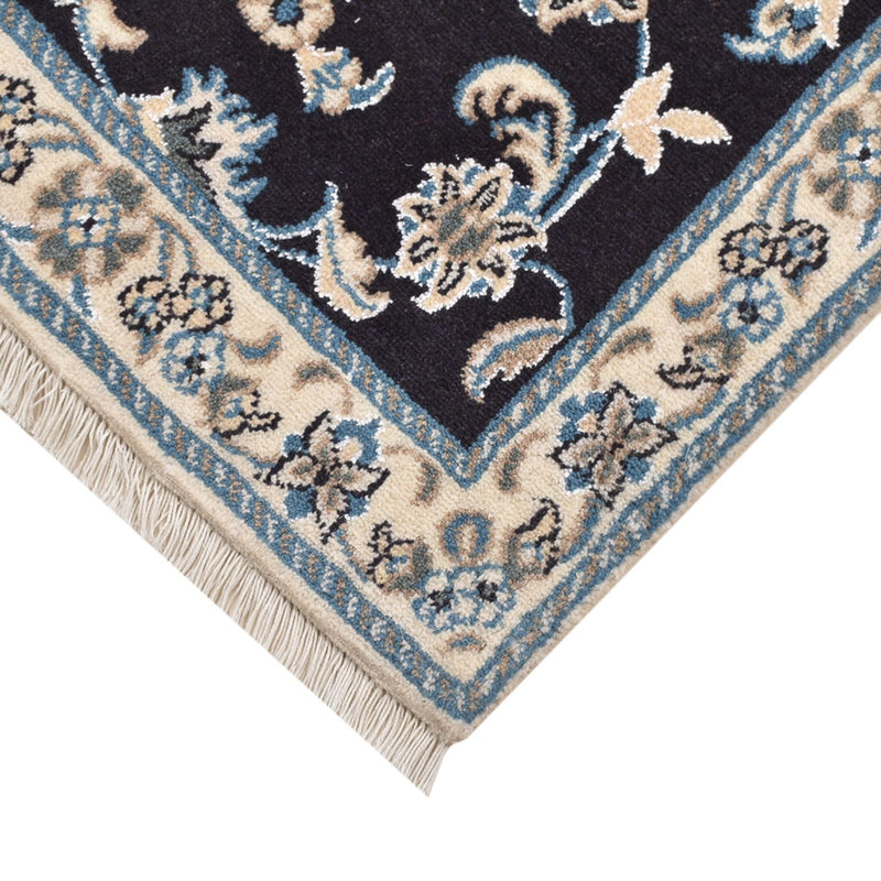 Alfombra de pasillo Alfombra persa - Nain - 100 x 93 cm - azul oscuro
