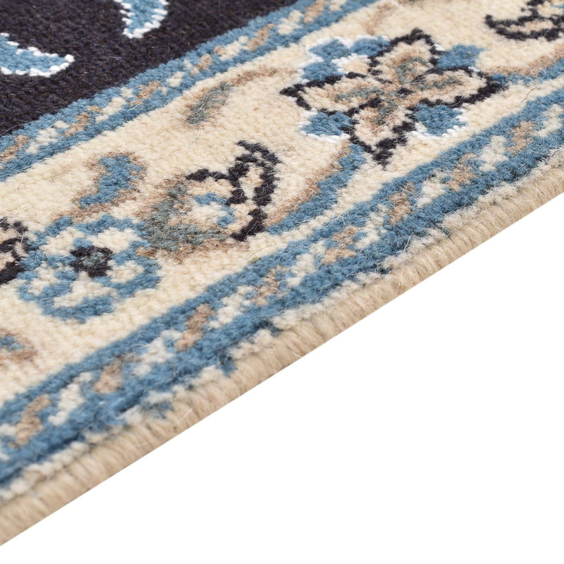 Alfombra de pasillo Alfombra persa - Nain - 100 x 93 cm - azul oscuro