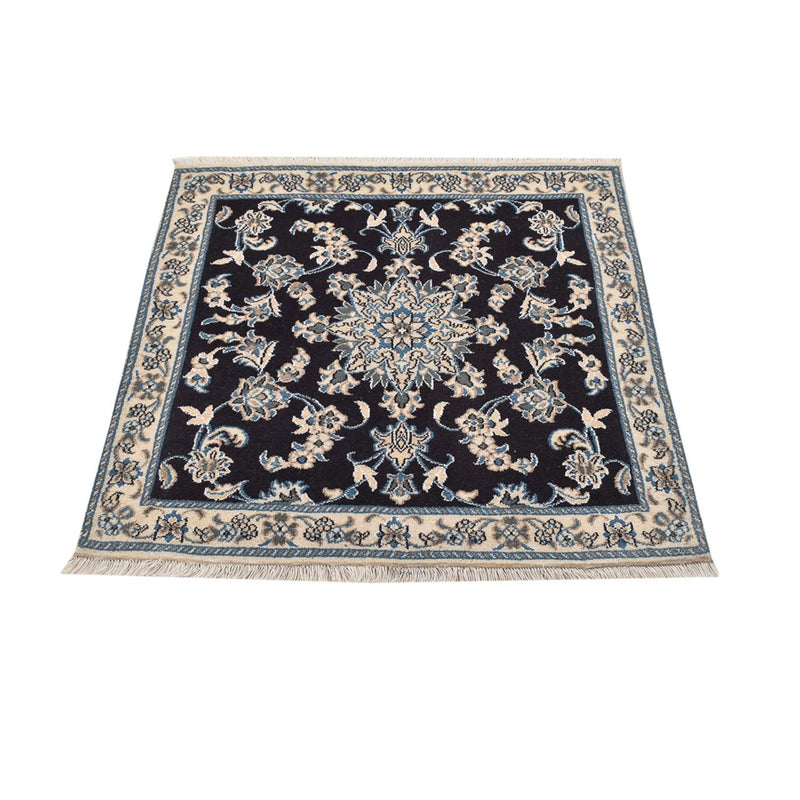 Alfombra de pasillo Alfombra persa - Nain - 100 x 93 cm - azul oscuro