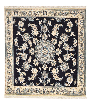 Alfombra persa - Nain cuadrado  - 103 x 96 cm - azul oscuro