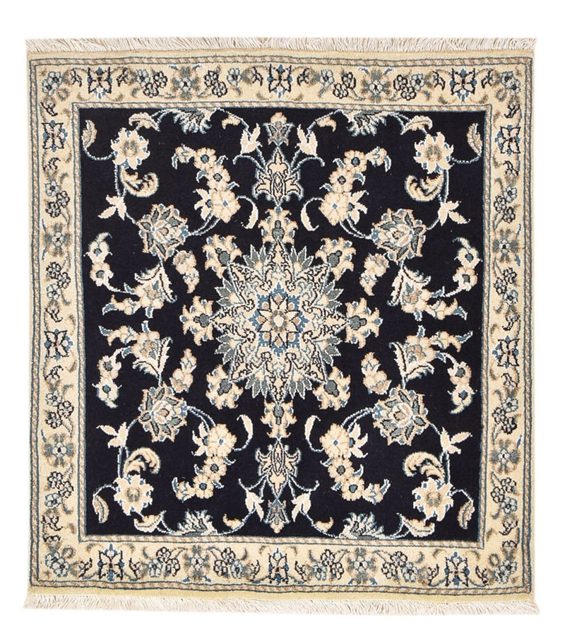 Alfombra persa - Nain cuadrado  - 103 x 96 cm - azul oscuro