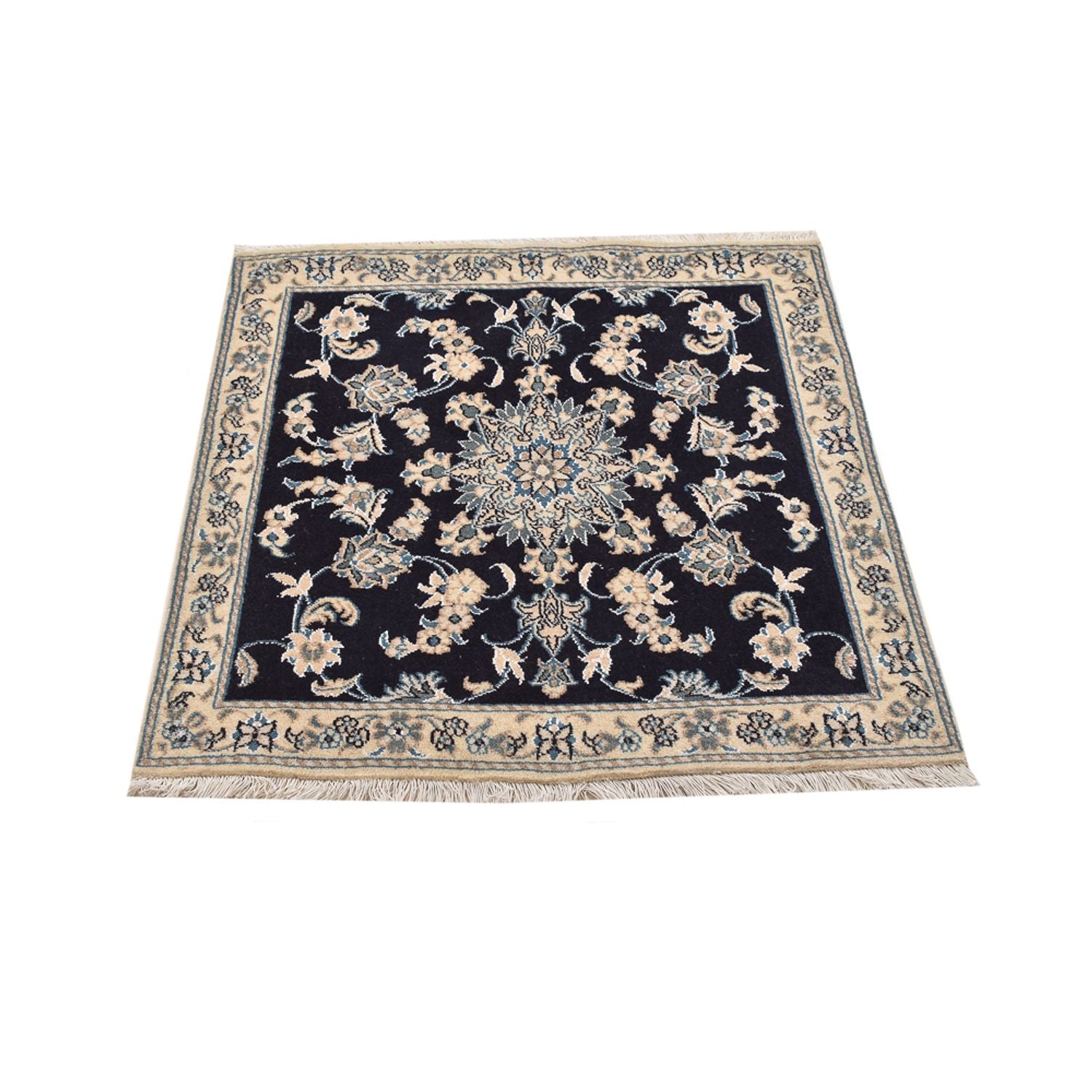 Alfombra persa - Nain cuadrado  - 103 x 96 cm - azul oscuro