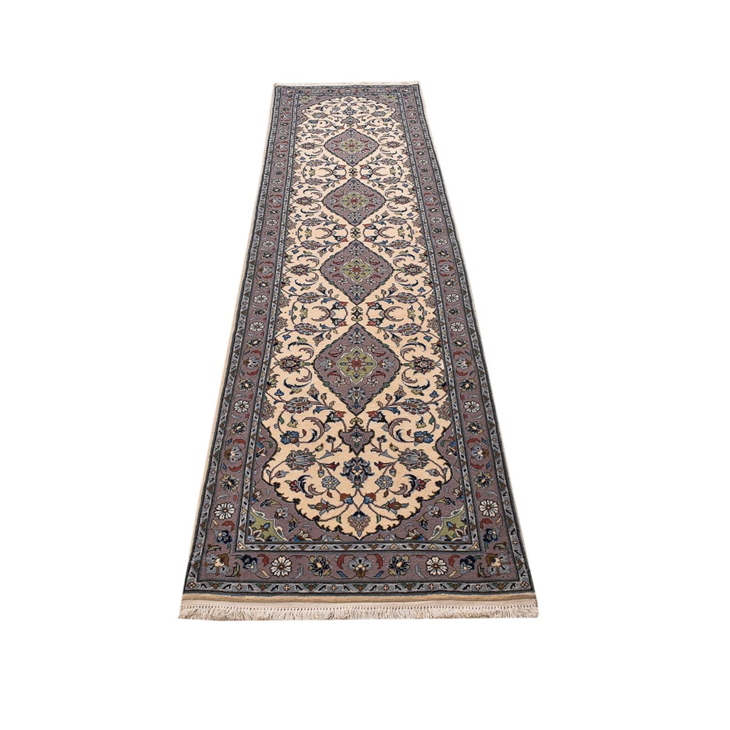 Alfombra de pasillo Alfombra persa - Keshan - 308 x 80 cm - beige