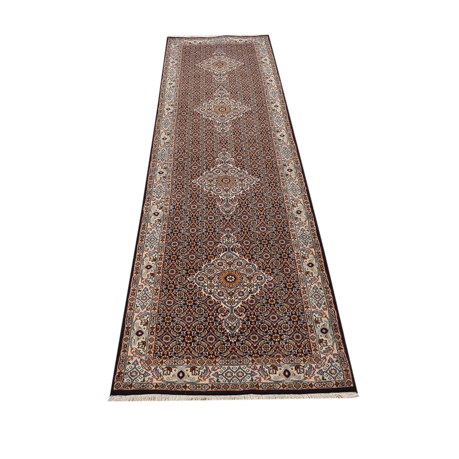 Alfombra de pasillo Alfombra persa - Clásica - 300 x 75 cm - marrón claro