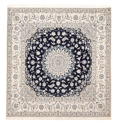 Alfombra Persa - Nain - Prima cuadrado  - 206 x 206 cm - azul oscuro