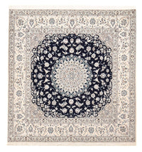 Alfombra Persa - Nain - Prima cuadrado  - 206 x 206 cm - azul oscuro