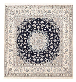 Alfombra Persa - Nain - Prima cuadrado  - 206 x 206 cm - azul oscuro