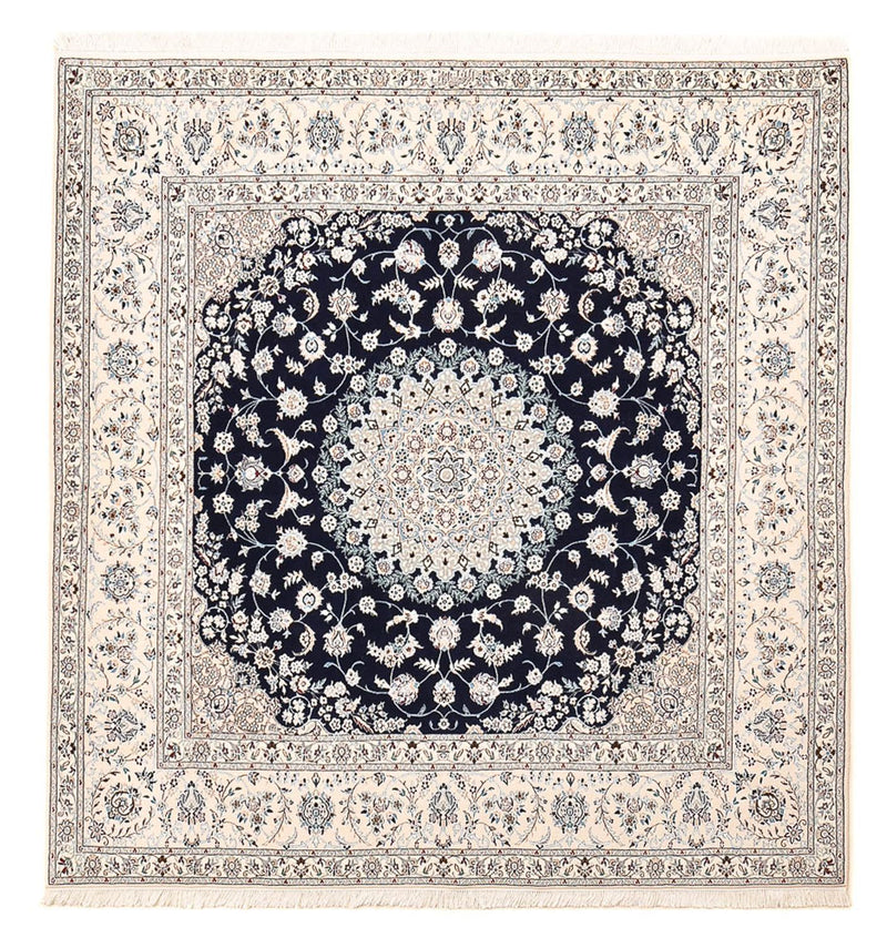 Alfombra Persa - Nain - Prima cuadrado  - 206 x 206 cm - azul oscuro