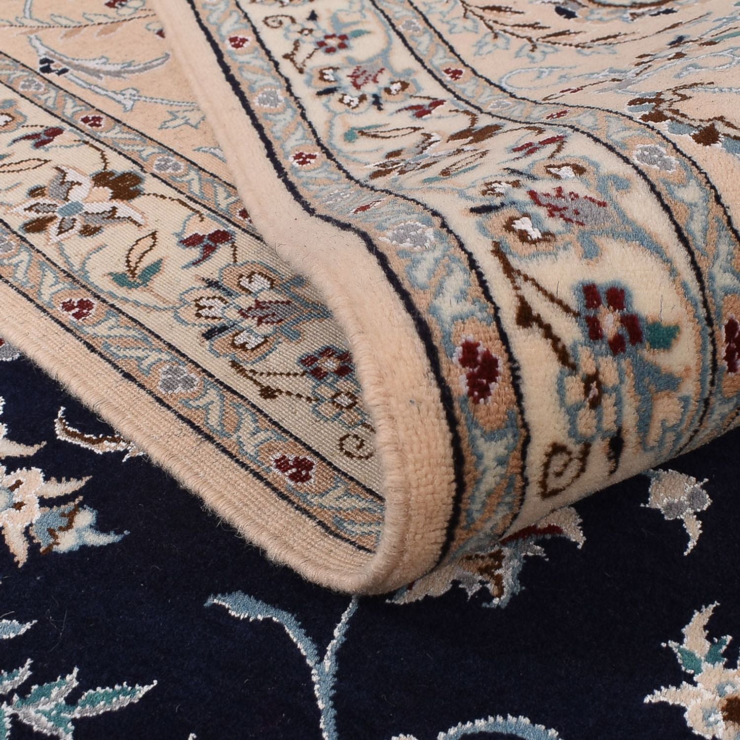 Alfombra Persa - Nain - Prima cuadrado  - 206 x 206 cm - azul oscuro