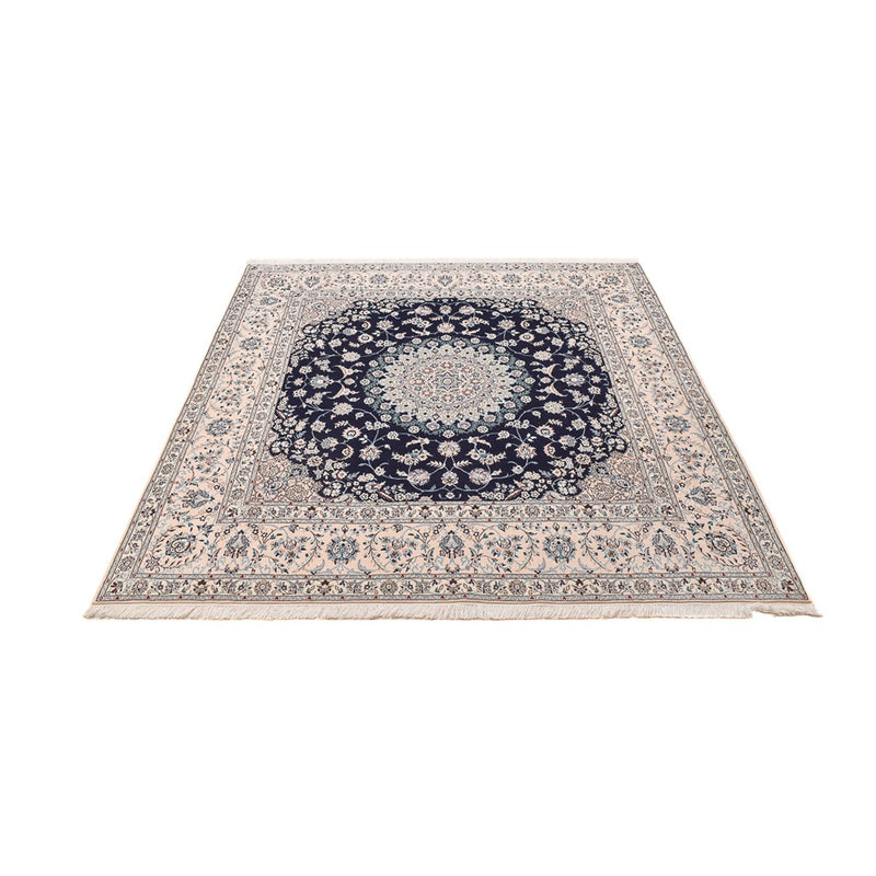 Alfombra Persa - Nain - Prima cuadrado  - 206 x 206 cm - azul oscuro