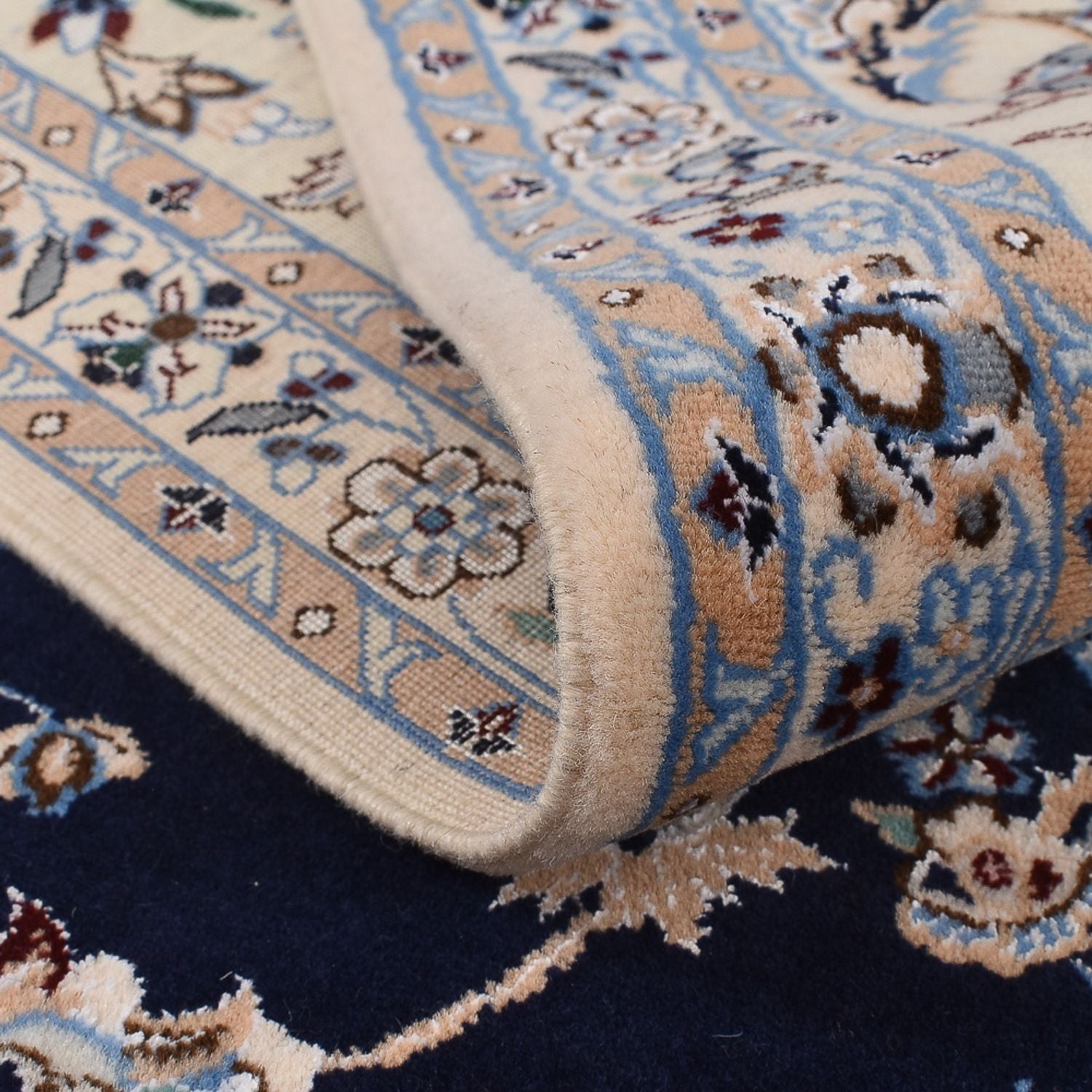 Alfombra Persa - Nain - Prima forma especial  - 211 x 269 cm - azul oscuro