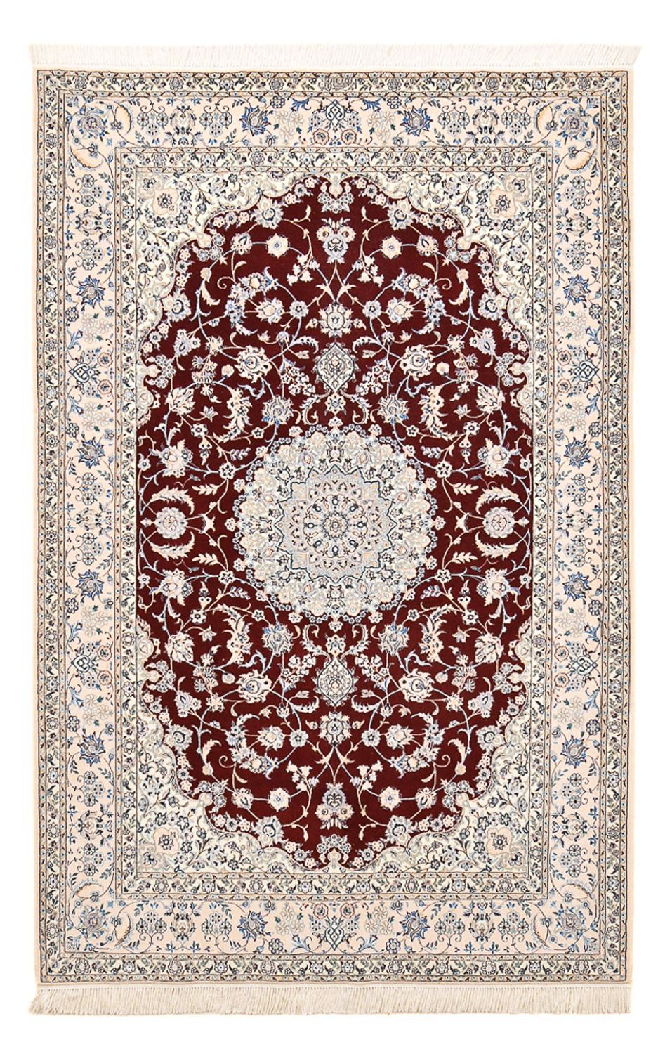 Alfombra Persa - Nain - Prima - 236 x 150 cm - rojo oscuro
