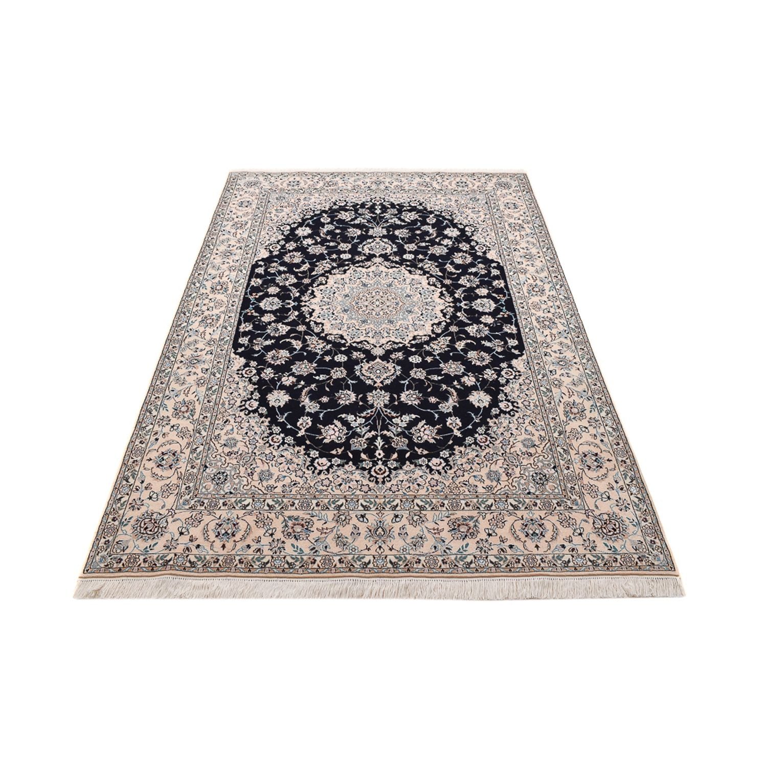 Alfombra Persa - Nain - Prima - 237 x 158 cm - azul oscuro