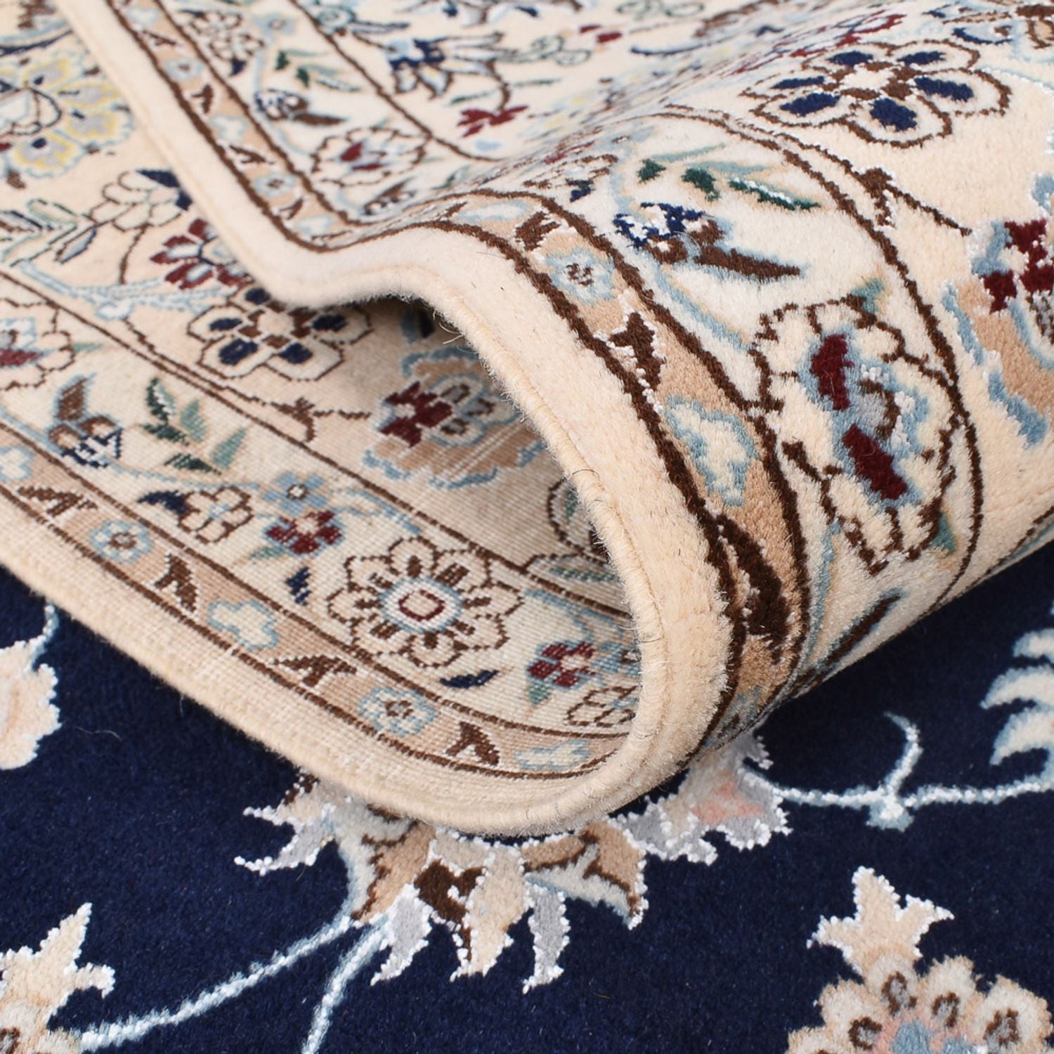 Alfombra Persa - Nain - Prima - 245 x 165 cm - azul oscuro
