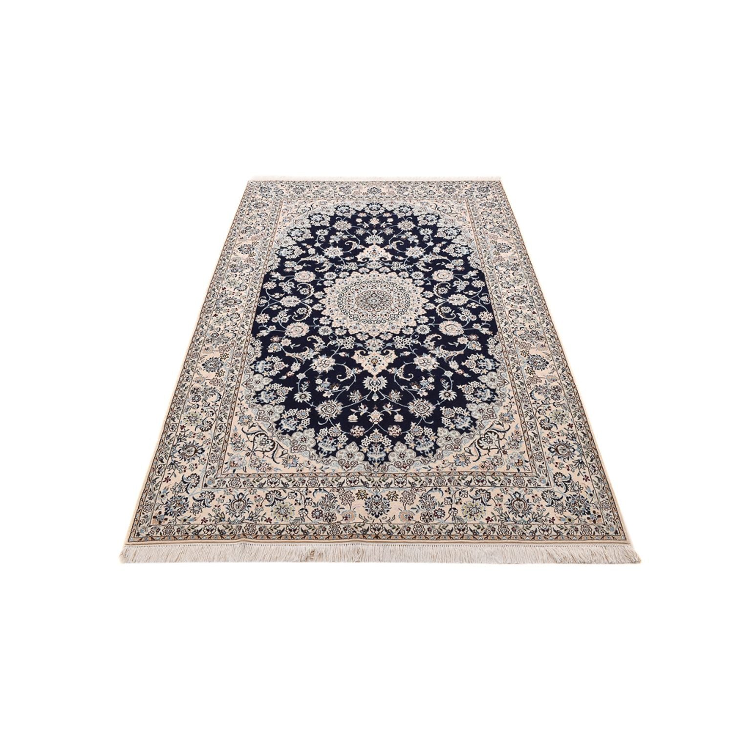Alfombra Persa - Nain - Prima - 245 x 165 cm - azul oscuro