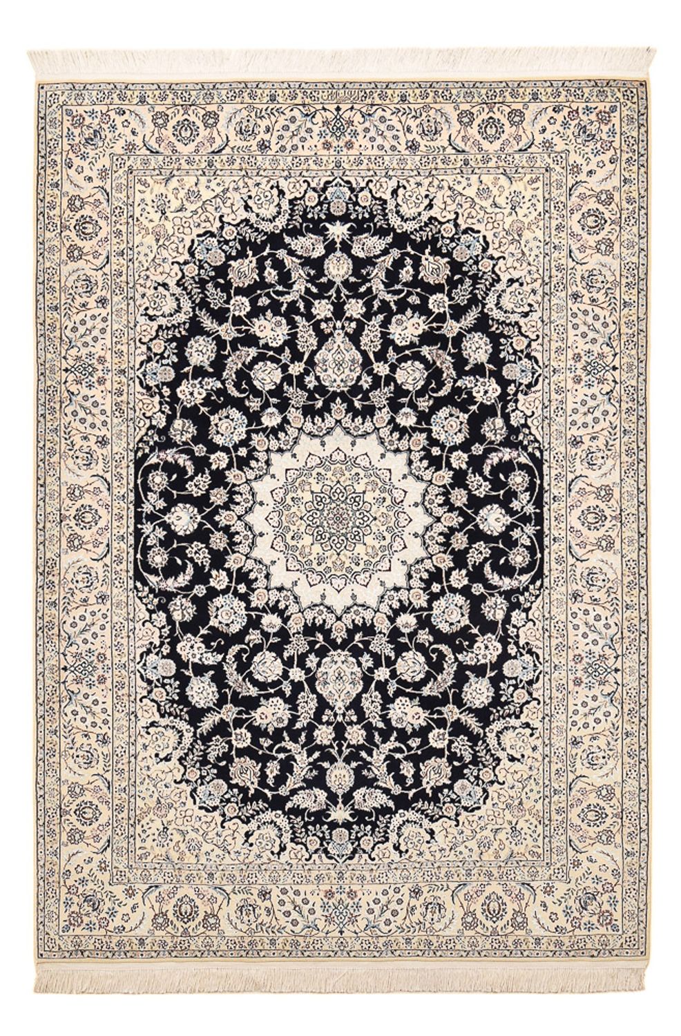 Alfombra Persa - Nain - Prima - 240 x 161 cm - azul oscuro