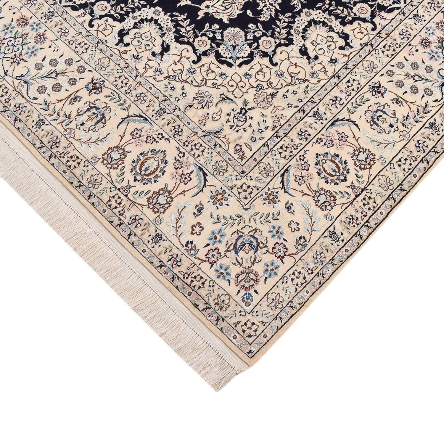 Alfombra Persa - Nain - Prima - 240 x 161 cm - azul oscuro
