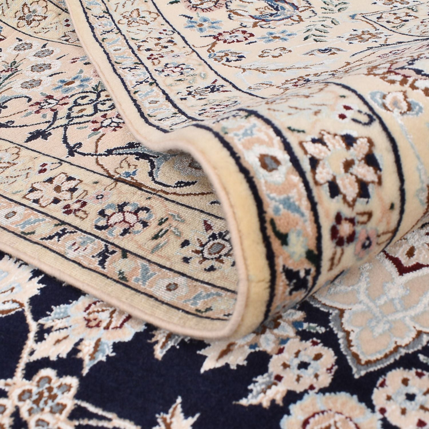 Alfombra Persa - Nain - Prima - 240 x 161 cm - azul oscuro