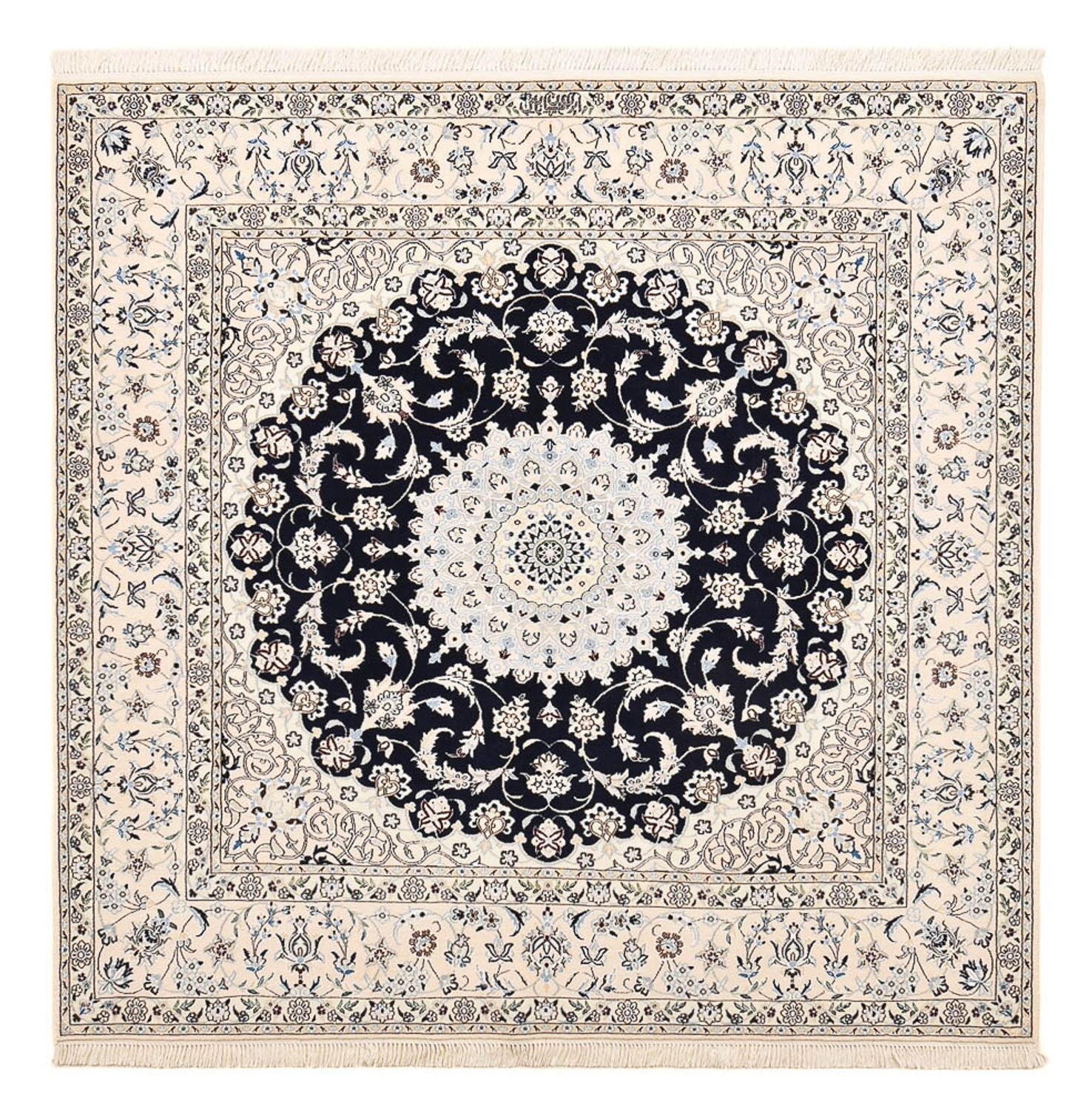 Alfombra Persa - Nain - Prima cuadrado  - 181 x 178 cm - azul oscuro