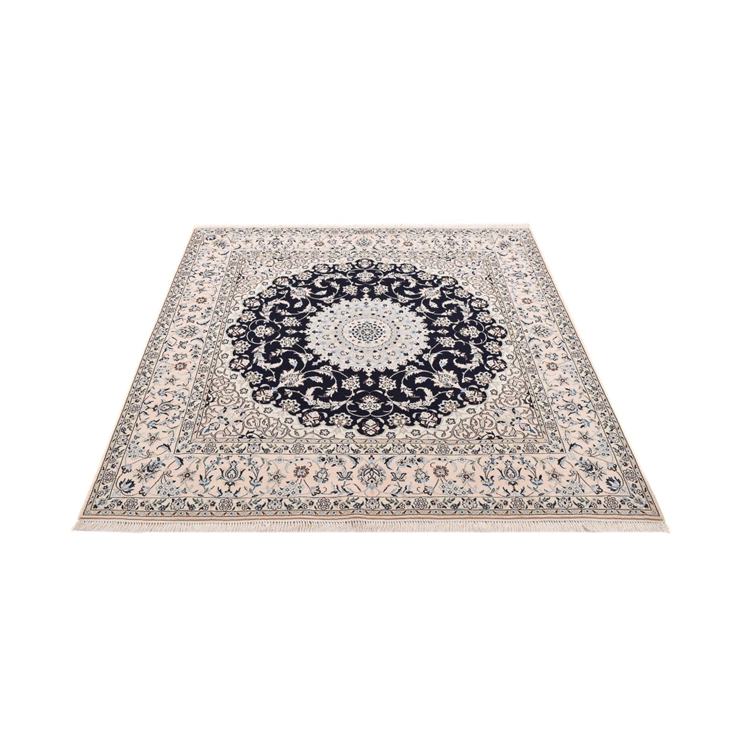 Alfombra Persa - Nain - Prima cuadrado  - 181 x 178 cm - azul oscuro